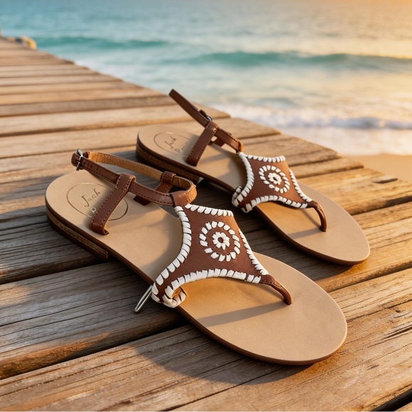 Jack Rogers Shoes - Jack Rogers Women’s tan and brown sandals size 8M